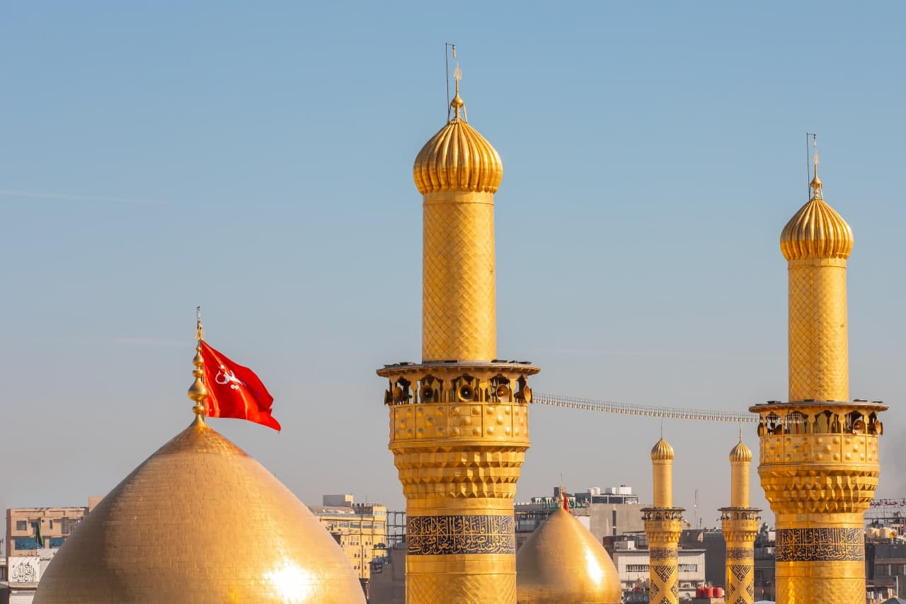 تصویر باکیفیت گنبد و گلدسته حرم امام حسین